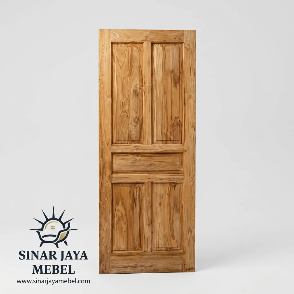 Pintu kamar jati minimalis berbagai tier harga dari workshop Sinar Jaya Mebel Tegal